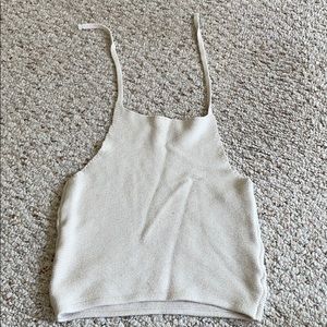 Knit halter crop top